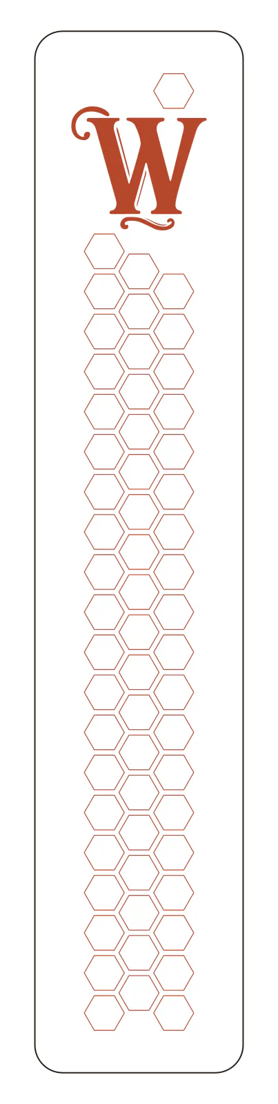 Flat part layout for the Bookmark, hang hole: None
