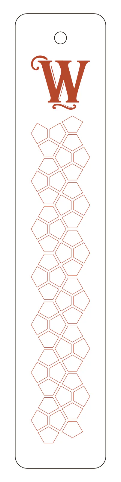 Flat part layout for the Bookmark, pattern: Cairo (pentagons)