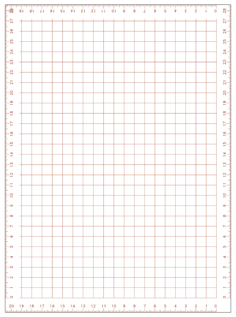 Flat part layout for the Cutting board, ruler edges: All four edges