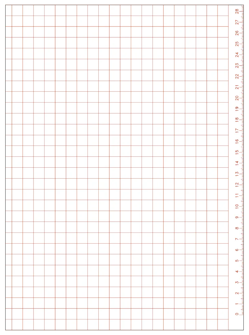 Flat part layout for the Cutting board, ruler edges: Bottom