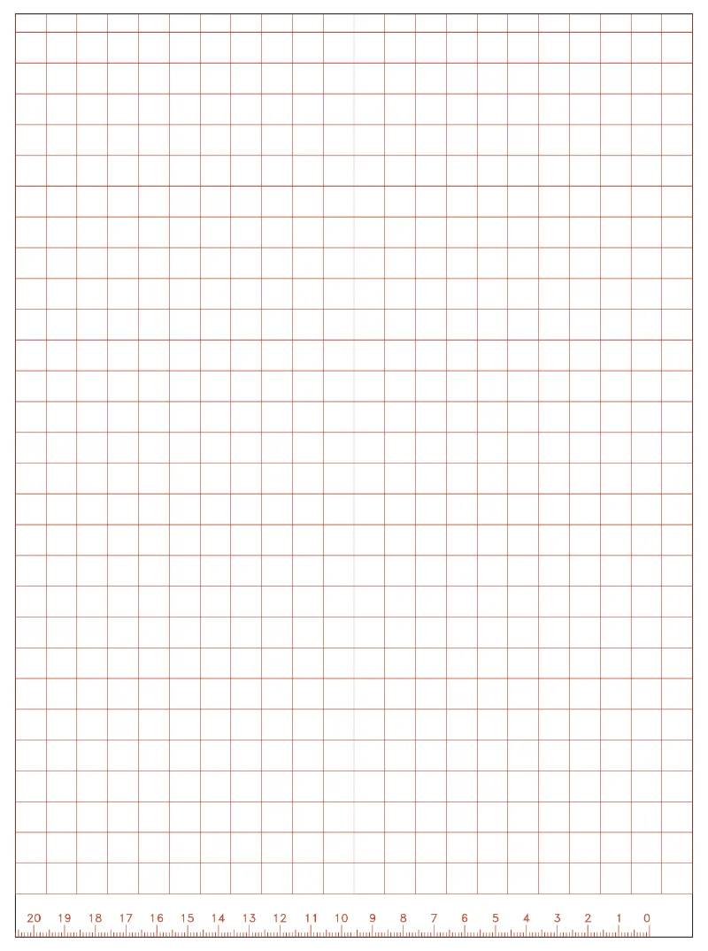Flat part layout for the Cutting board, ruler edges: Left