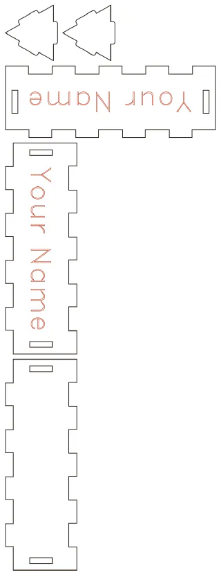 Flat part layout for the Desk Sign