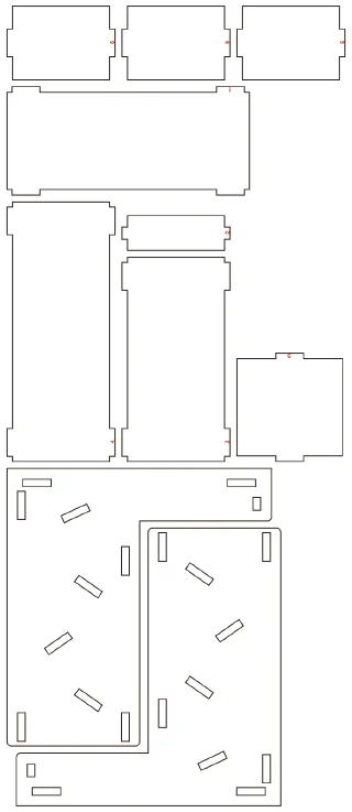 Flat part layout for the Dice Tower