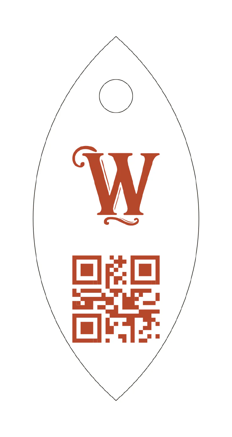 Flat part layout for the Keychain, outline: Leaf