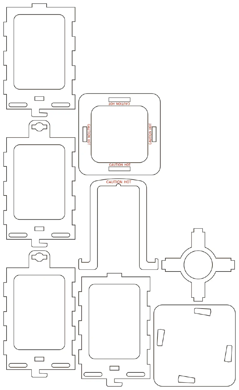 Flat part layout for the Lantern, base vents: Solid