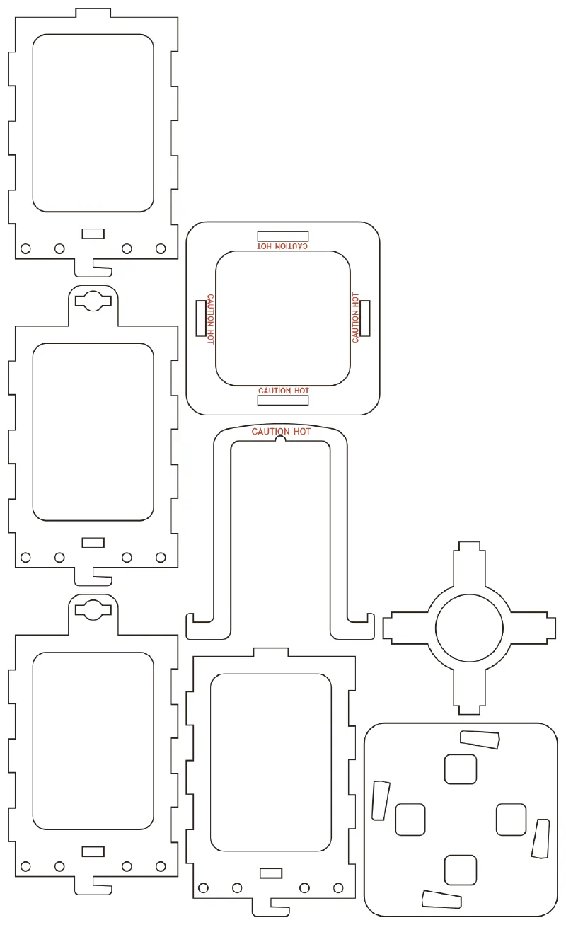 Flat part layout for the Lantern, intake: Holes