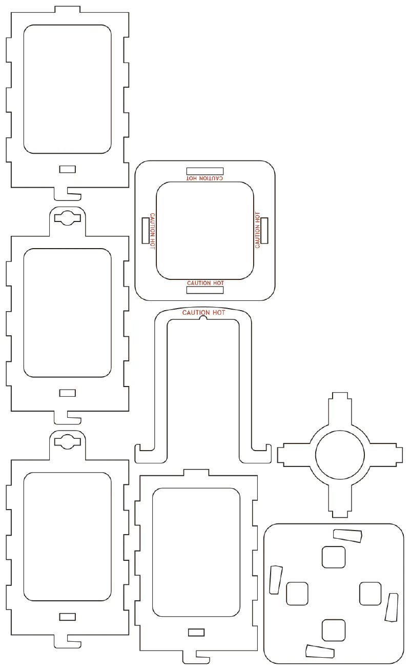 Flat part layout for the Lantern, intake: None