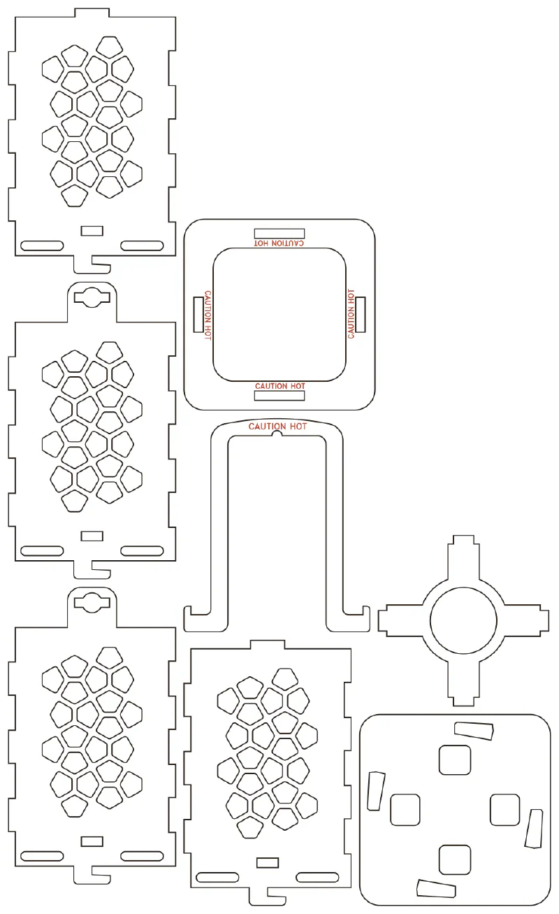 Flat part layout for the Lantern, window: Cairo lattice
