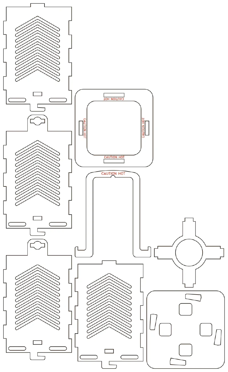 Flat part layout for the Lantern, window: Chevrons