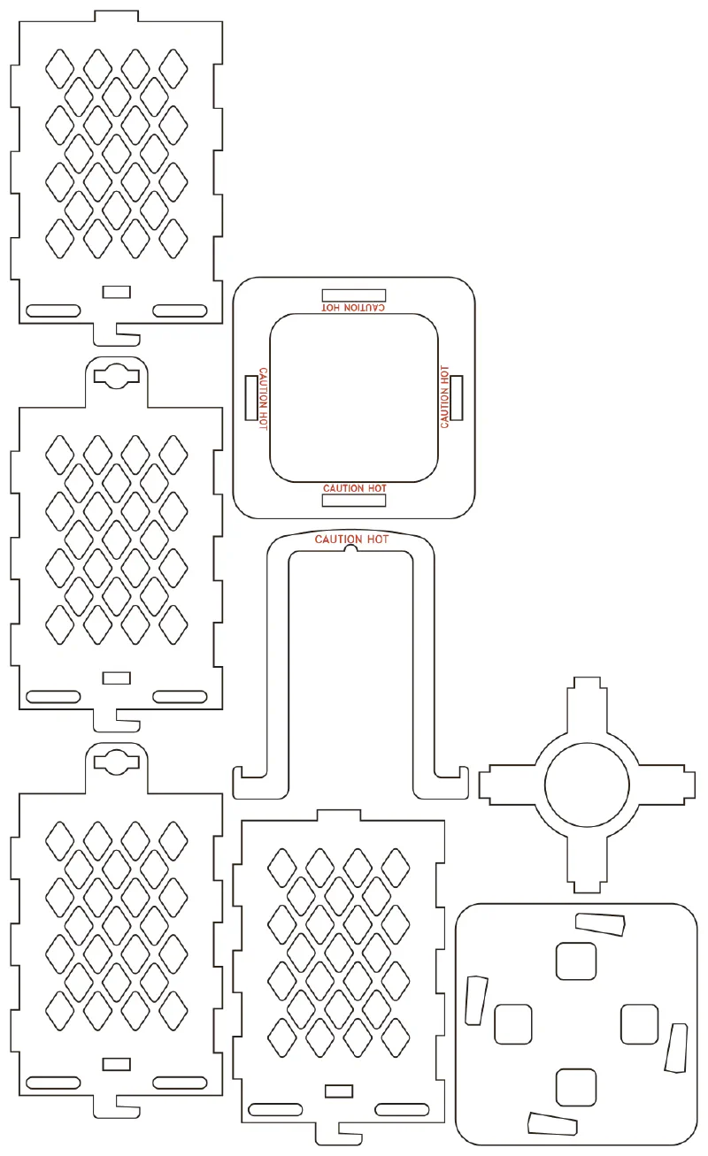Flat part layout for the Lantern, window: Harlequin