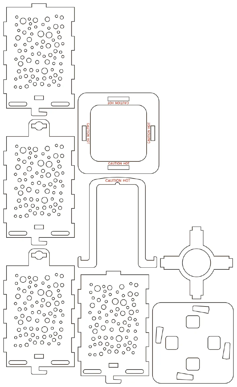 Flat part layout for the Lantern, window: Starfield