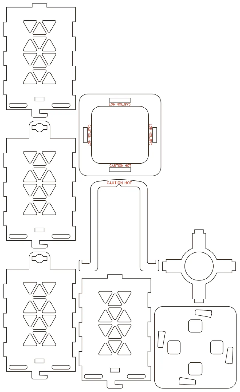 Flat part layout for the Lantern, window: Triangles
