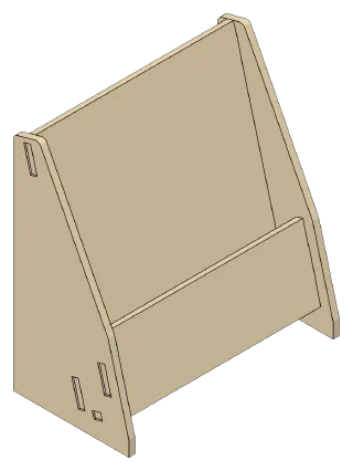 Leaflet Display, front right view