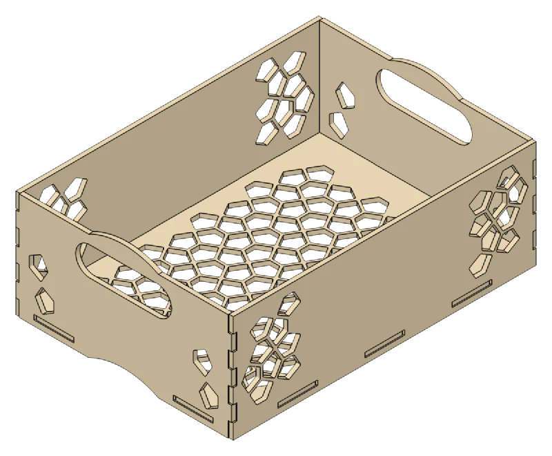 Produce Box, vent pattern: Cairo (pentagons)