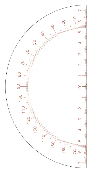 Flat part layout for the Protractor