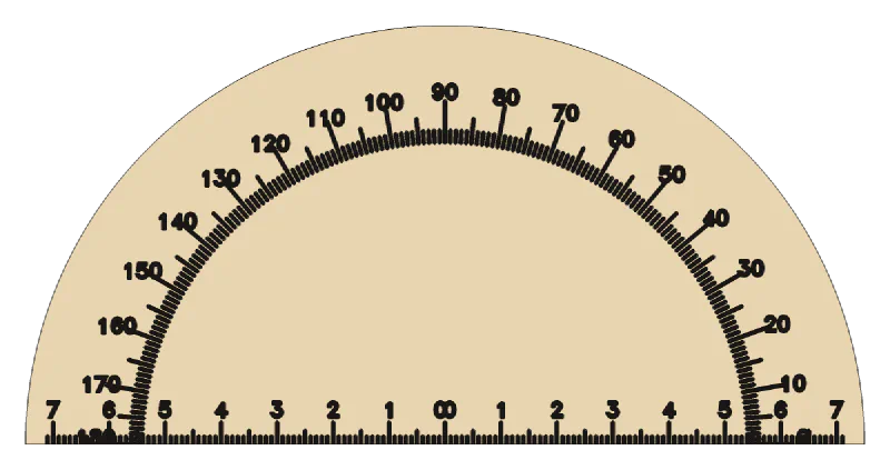 Protractor, centre notch: None
