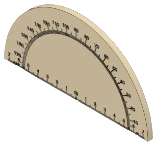 Protractor, front left view