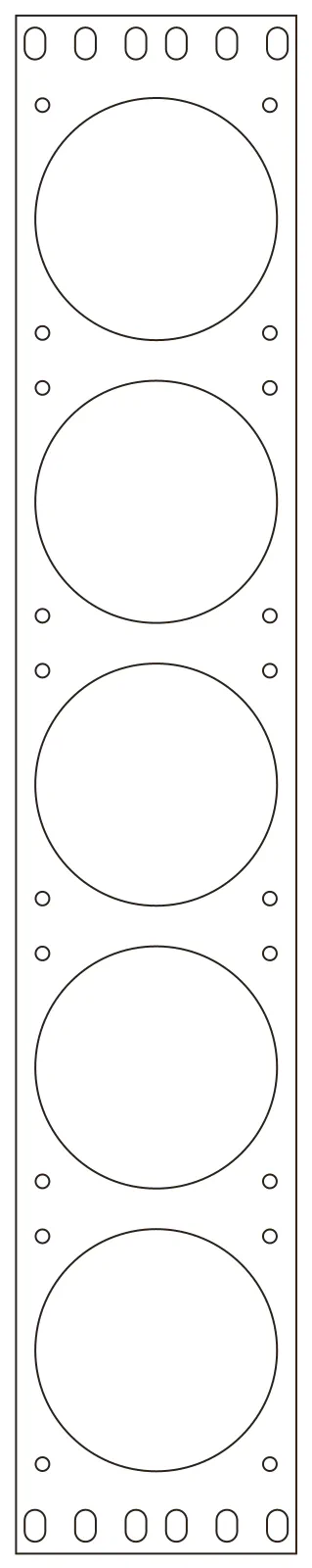 Flat part layout for the Rack Blanking Panel, face: Fans