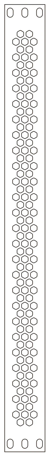 Flat part layout for the Rack Blanking Panel, face: Vented
