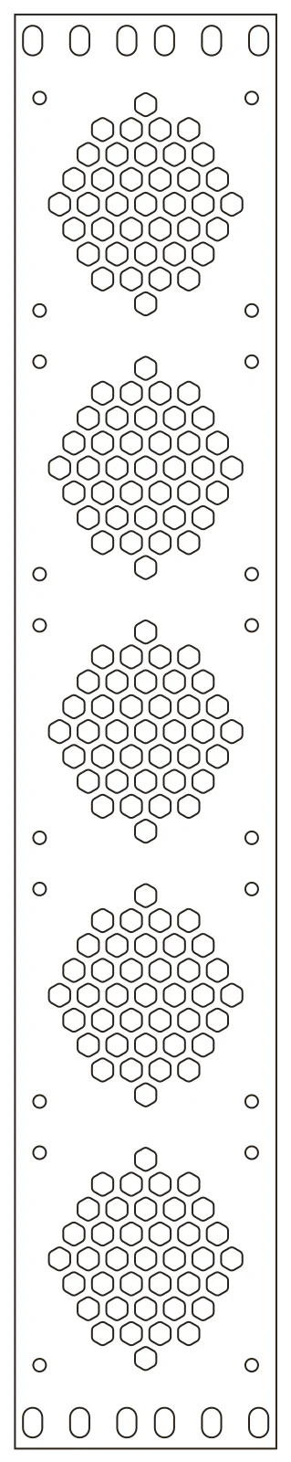 Flat part layout for the Rack Blanking Panel, fan guard: Grille