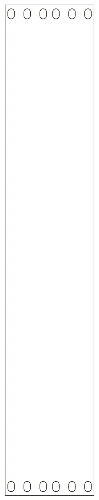 Flat part layout for the Rack Blanking Panel, height (u): 2U