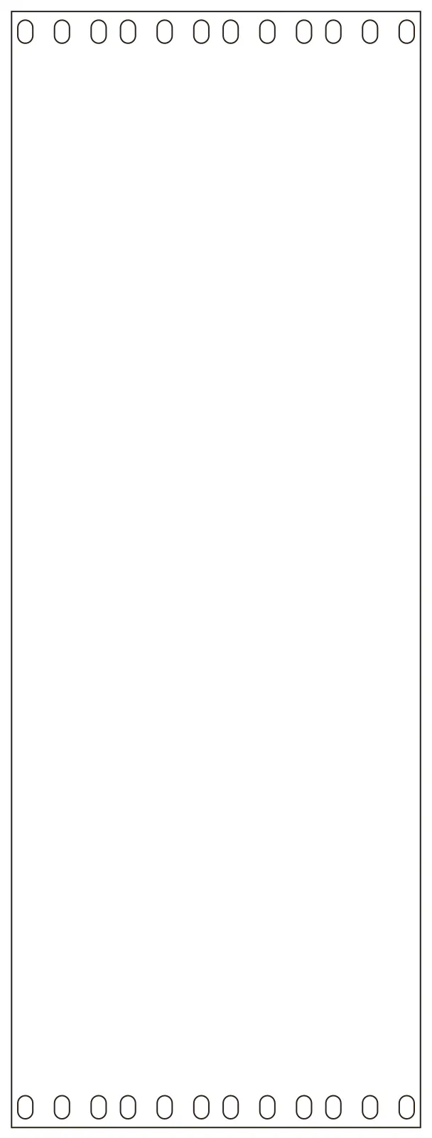 Flat part layout for the Rack Blanking Panel, height (u): 4U