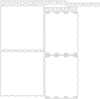 Flat part layout for the 10" Mini Rack