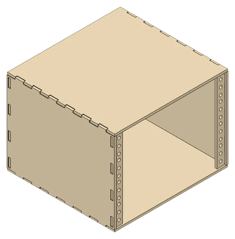 3D render of the 10" Mini Rack design