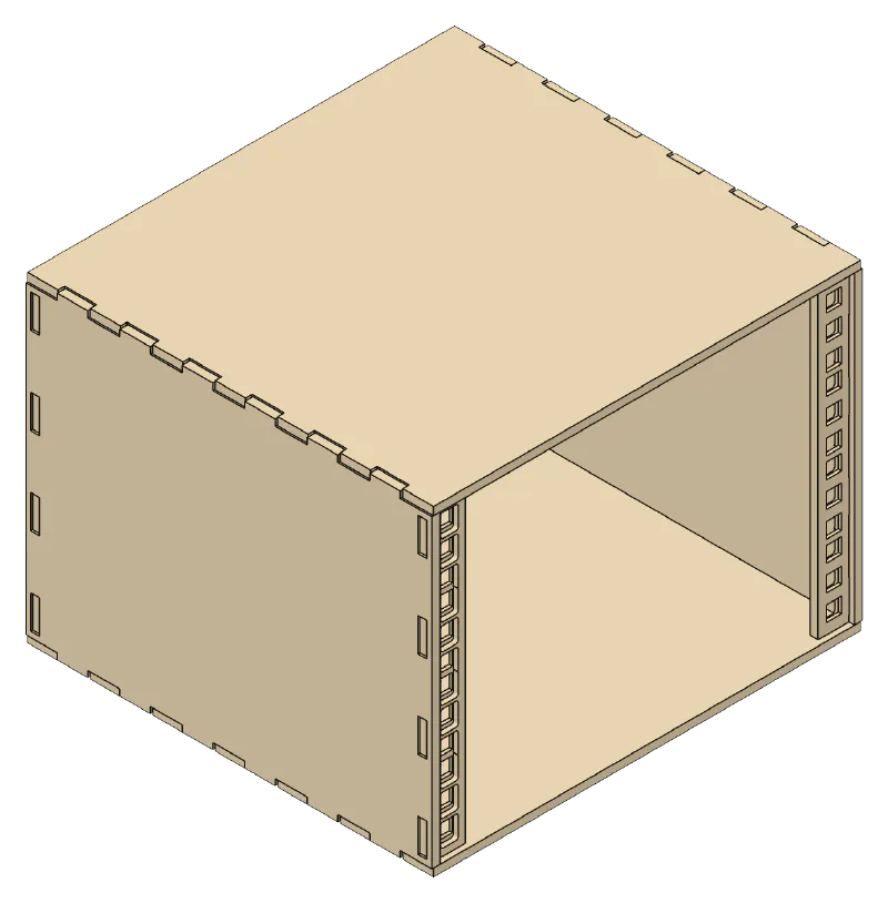 10" Mini Rack, rail holes: Square (cage nut)