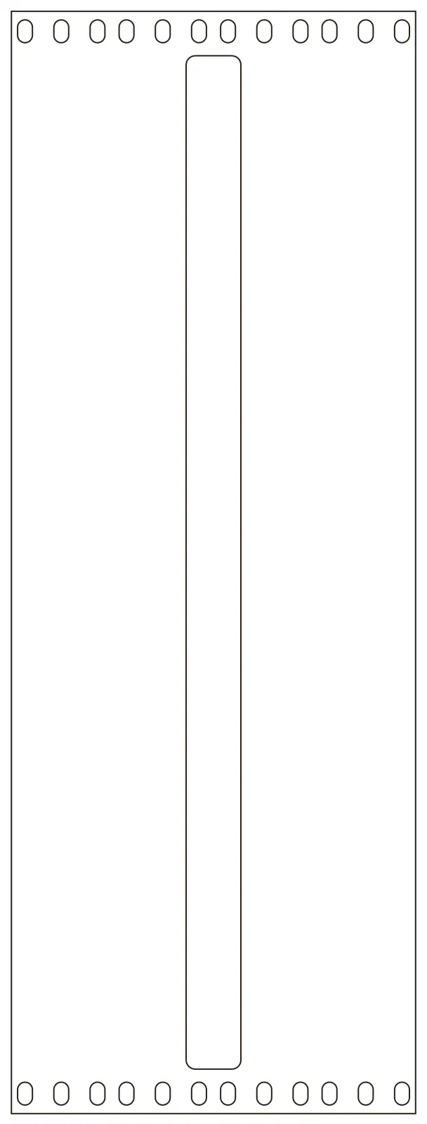 Flat part layout for the Rack Cable Pass-Through, height (u): 4U