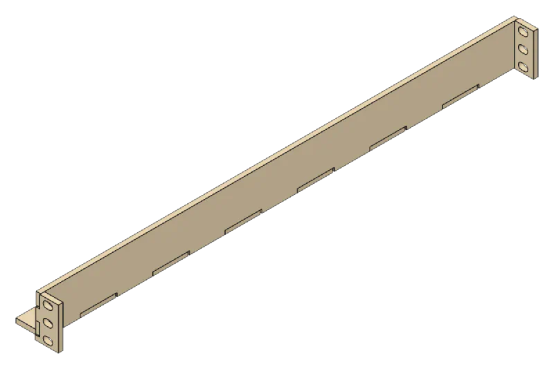 3D render of the Rack Rail design