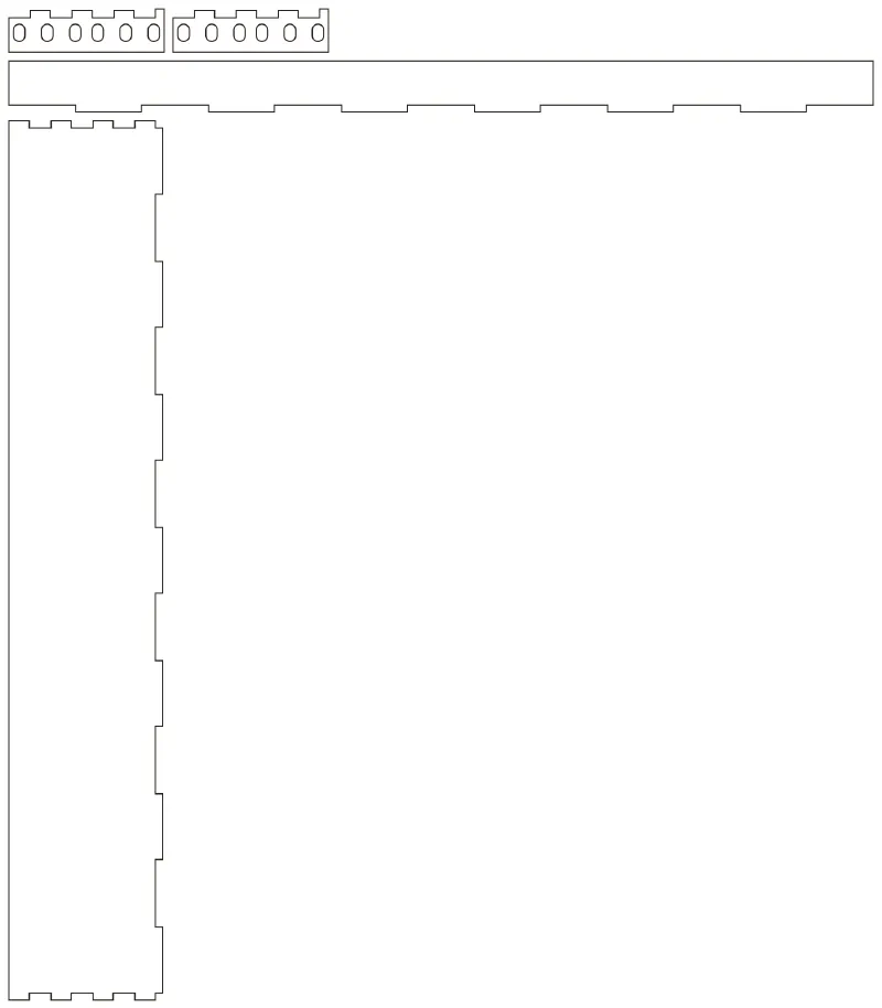 Flat part layout for the Rack Rail, height (u): 2U