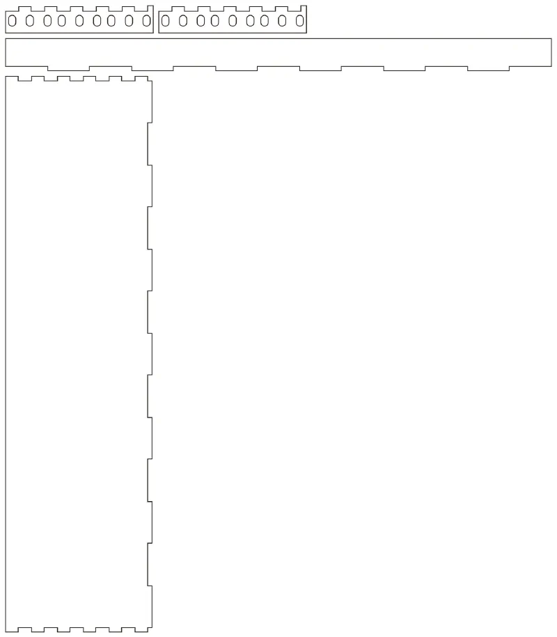 Flat part layout for the Rack Rail, height (u): 3U
