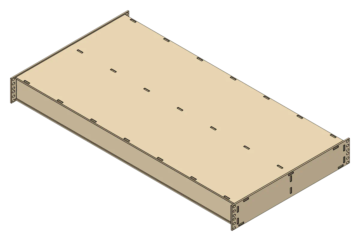 3D render of the Full-Depth Rack Shelf