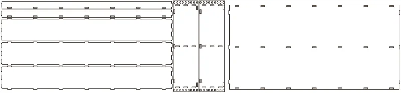 Flat part layout for the Full-Depth Rack Shelf, height (u): 3U