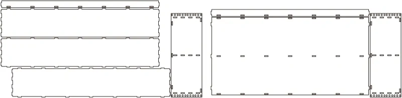 Flat part layout for the Full-Depth Rack Shelf, height (u): 4U