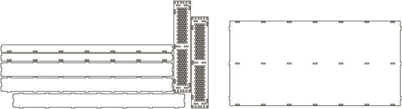 Flat part layout for the Full-Depth Rack Shelf, vent the faces: Yes