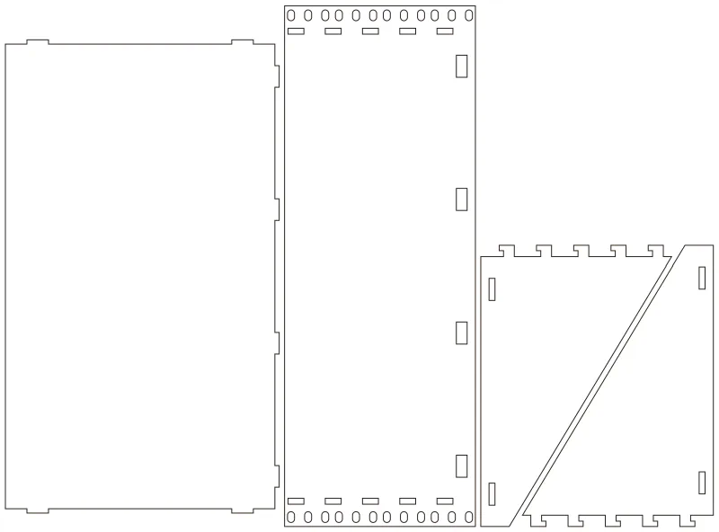 Flat part layout for the Cantilever Rack Shelf, height (u): 4U