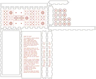 Flat part layout for the Royal Game of Ur