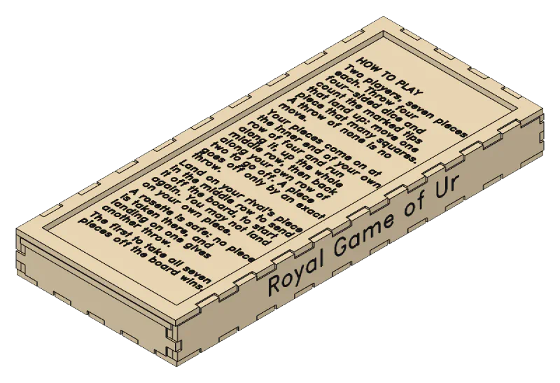 3D render of the Royal Game of Ur design