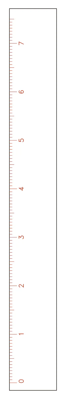 Flat part layout for the Ruler, scale unit: Inch