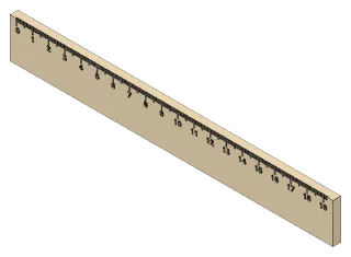 Ruler, front left view