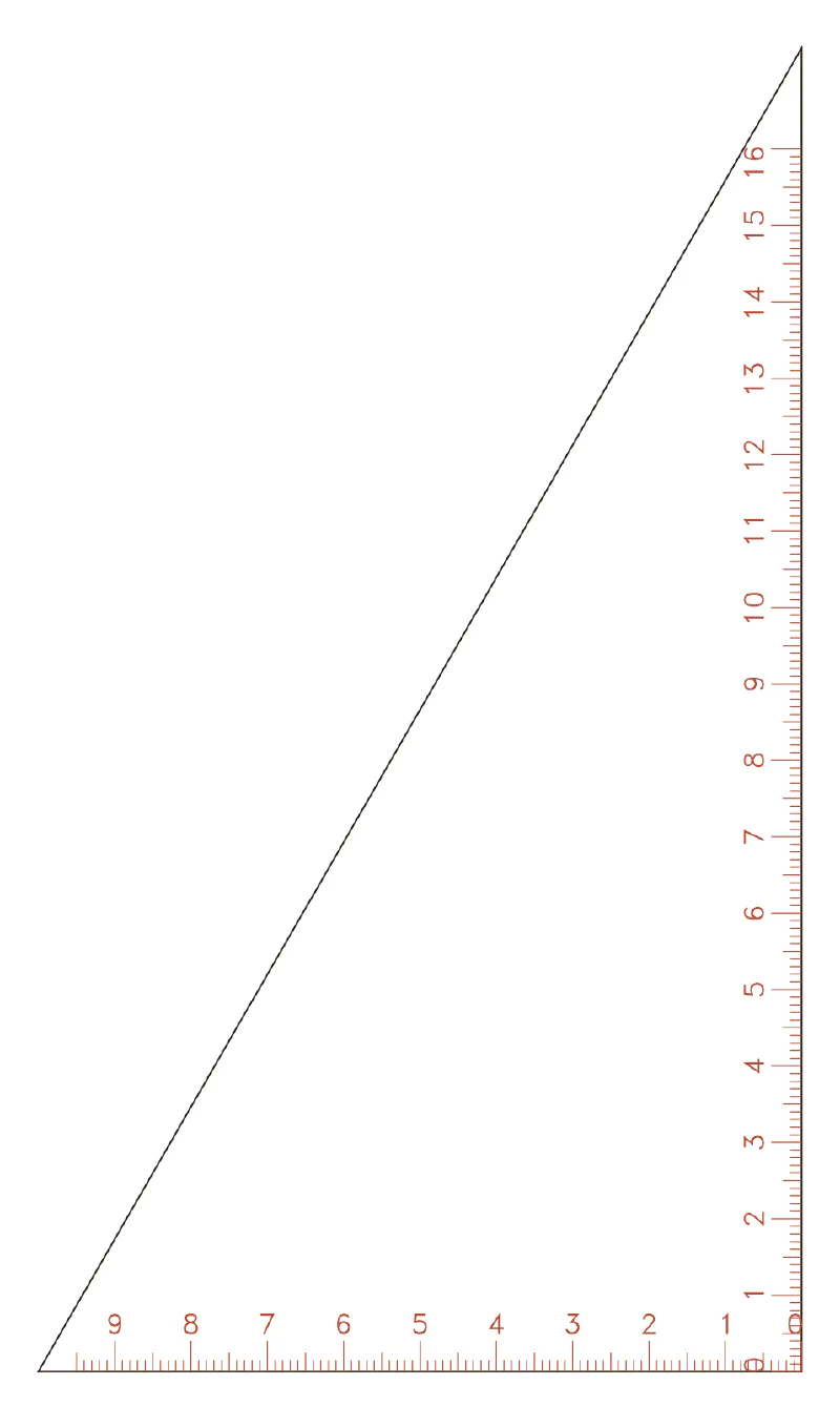 Flat part layout for the Set square, angles: 30 / 60 / 90