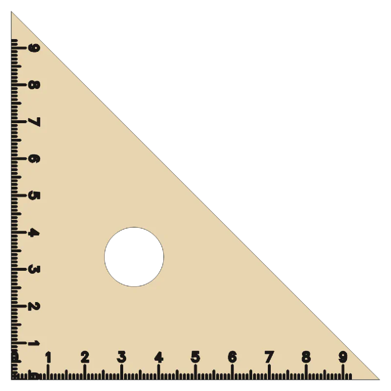 Set square, centre hole: Finger hole