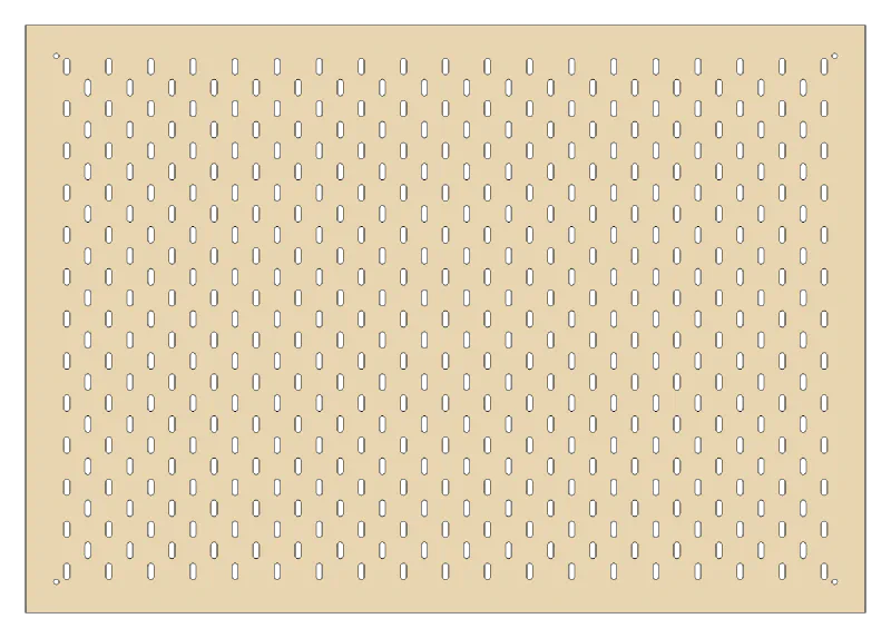 Skadis Panel, screw holes: At the corners