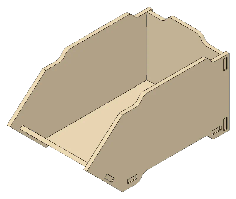Stackable Bin, link notches: None