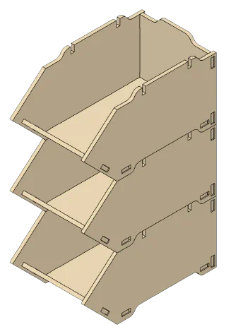 Stackable Bin, stacked view