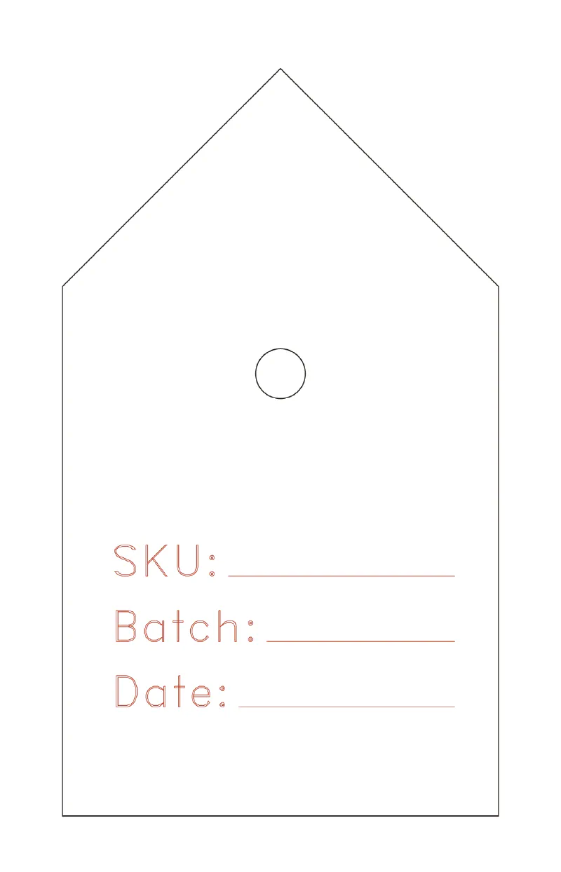 Flat part layout for the Tag, corner: Arrow