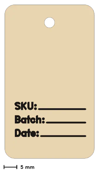 Tag, front view