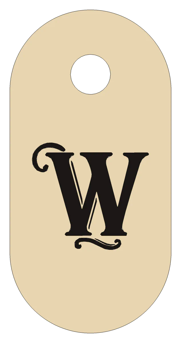 Zipper pull, outline: Oval